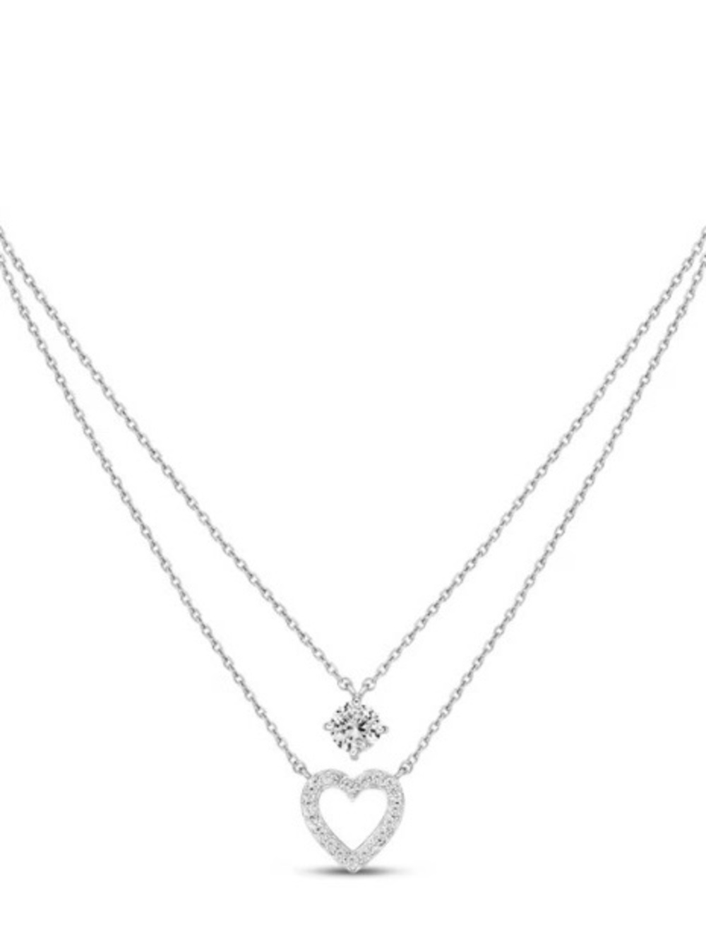 Kay Jewelers Silver Double-Layer Necklace (Lifetime Warranty Included)